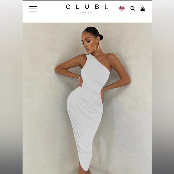 NWT- Club London Off white asymmetry dress size US 2 - Picture 1 of 3